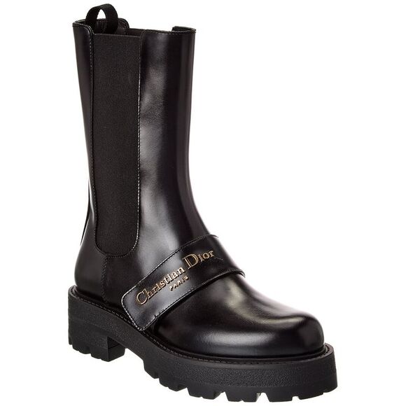 Dior D-Quest Leather Boot, Black - Picture 1 of 5
